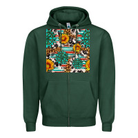 Sports Green gemstone sunflower cowhide leopard seamles pattern Zipper Hoodie - FaDigitalArtStudio