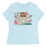 Baby Blue good energy is contagious Ladies Tee - MaliasSmallBusiness