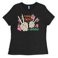 Black good energy is contagious Ladies Tee - MaliasSmallBusiness