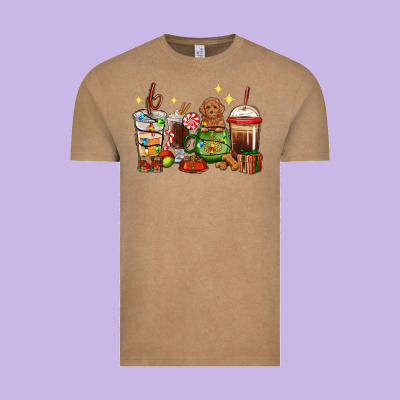 Christmas Coffee Cups With Poodle Vintage Tee Designed By Ranaportraitstore
