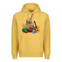 Antique Gold Camping Frappe Coffee Premium Hoodie - FaDigitalArtStudio