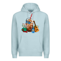 Blue Mist Camping Frappe Coffee Premium Hoodie - FaDigitalArtStudio