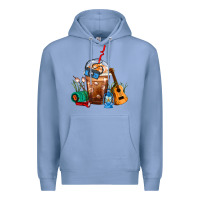 Colony Blue Camping Frappe Coffee Premium Hoodie - FaDigitalArtStudio