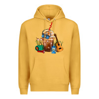 Mustard Camping Frappe Coffee Premium Hoodie - FaDigitalArtStudio