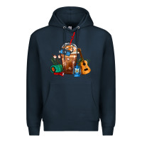 Navy Camping Frappe Coffee Premium Hoodie - FaDigitalArtStudio