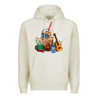 Oatmeal Heather Camping Frappe Coffee Premium Hoodie - FaDigitalArtStudio