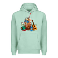 Seafoam Camping Frappe Coffee Premium Hoodie - FaDigitalArtStudio