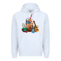 White Camping Frappe Coffee Premium Hoodie - FaDigitalArtStudio