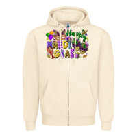 Sandshell Happy Mardi Gras Zipper Hoodie - FaDigitalArtStudio
