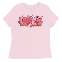 Bubblegum Pink love mexican conchas valentines day Ladies Tee - MaliasSmallBusiness
