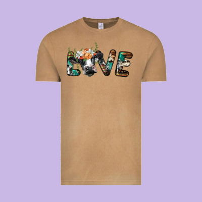 Love With Holstein Cow Vintage Tee Designed By Barkaloodesign