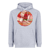 Heather Grey african fabric pattern round earrings 2 Heavyweight Hoodie - BundleAndBundleShop