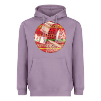 Lavender african fabric pattern round earrings 2 Heavyweight Hoodie - BundleAndBundleShop