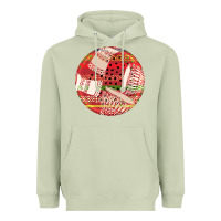 Matcha african fabric pattern round earrings 2 Heavyweight Hoodie - BundleAndBundleShop