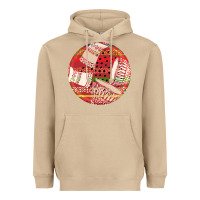 Mushroom african fabric pattern round earrings 2 Heavyweight Hoodie - BundleAndBundleShop