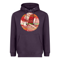 Plum african fabric pattern round earrings 2 Heavyweight Hoodie - BundleAndBundleShop