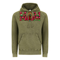 Vintage Olive Mom with Floral Aztec and Leopard Background Vintage Hoodie - Bettercallsaul