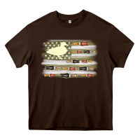 Chocolate Brown duck hunter flag Heavy Core Tee - MaliasSmallBusiness