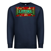 Navy latina license plate Premium Sweatshirt - BundleAndBundleShop
