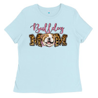 Baby Blue Bulldog Mom Ladies Tee - Jasminsmagicworld