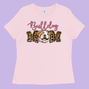 Bulldog Mom Ladies Tee Designed By Jasminsmagicworld
