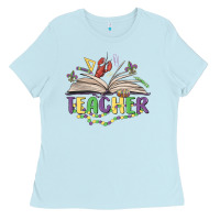 Baby Blue teacher mardi gras Ladies Tee - MaliasSmallBusiness