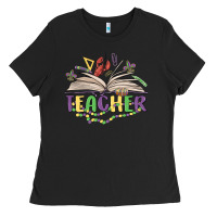Black teacher mardi gras Ladies Tee - MaliasSmallBusiness