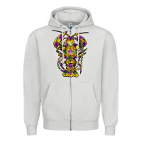 Dove Grey mardi gras crawfish Zipper Hoodie - FaDigitalArtStudio