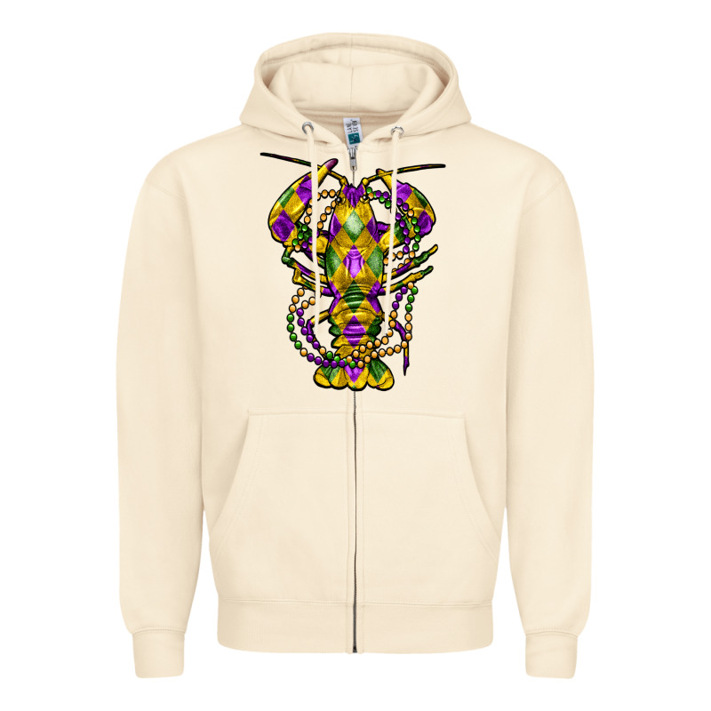 Mardi Gras Crawfish Zipper Hoodie by FaDigitalArtStudio | Teevron