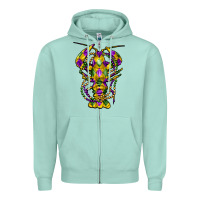 Seafoam mardi gras crawfish Zipper Hoodie - FaDigitalArtStudio
