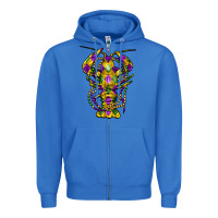 True Royal mardi gras crawfish Zipper Hoodie - FaDigitalArtStudio