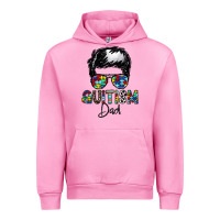 Fuchsia Pink autism dad Urban Hoodie - CowhideDigitalArt