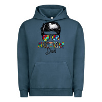 Pigment Midnight Navy autism dad Urban Hoodie - CowhideDigitalArt
