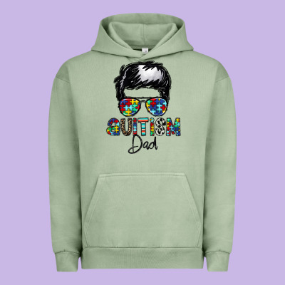 Autism Dad Urban Hoodie Designed By Cowhidedigitalart