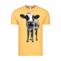 Vintage Mustard holstein cow Vintage Tee - BarkalooDesign