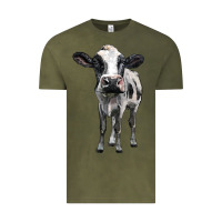 Vintage Olive holstein cow Vintage Tee - BarkalooDesign