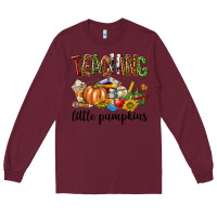 Burgundy Teaching Little Pumpkins Long Sleeve Tee - texasbilliewilder