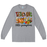 Heather Grey Teaching Little Pumpkins Long Sleeve Tee - texasbilliewilder