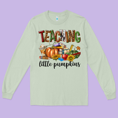 Teaching Little Pumpkins Long Sleeve Tee Designed By Texasbilliewilder