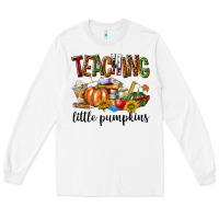 White Teaching Little Pumpkins Long Sleeve Tee - texasbilliewilder