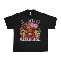Black hello valentine highland cow Urban Heavy Tee - RanaPortraitStore