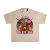 French Oak hello valentine highland cow Urban Heavy Tee - RanaPortraitStore