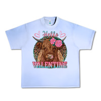 Grape Ice hello valentine highland cow Urban Heavy Tee - RanaPortraitStore