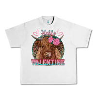 Lunar Rock hello valentine highland cow Urban Heavy Tee - RanaPortraitStore