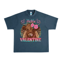 Hello Valentine Highland Cow Urban Heavy Tee | Teevron