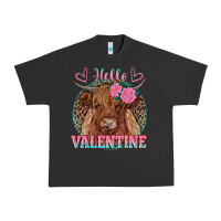 Pigment Black hello valentine highland cow Urban Heavy Tee - RanaPortraitStore