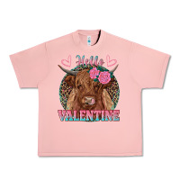 Salmon hello valentine highland cow Urban Heavy Tee - RanaPortraitStore