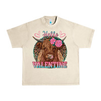 Sandshell hello valentine highland cow Urban Heavy Tee - RanaPortraitStore