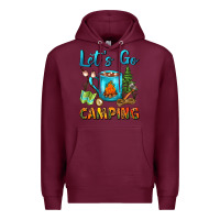 Burgundy Let's Go Camping Coffee Mug Premium Hoodie - FaDigitalArtStudio