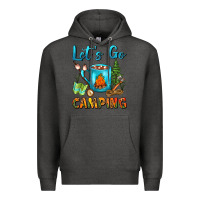 Charcoal Heather Let's Go Camping Coffee Mug Premium Hoodie - FaDigitalArtStudio
